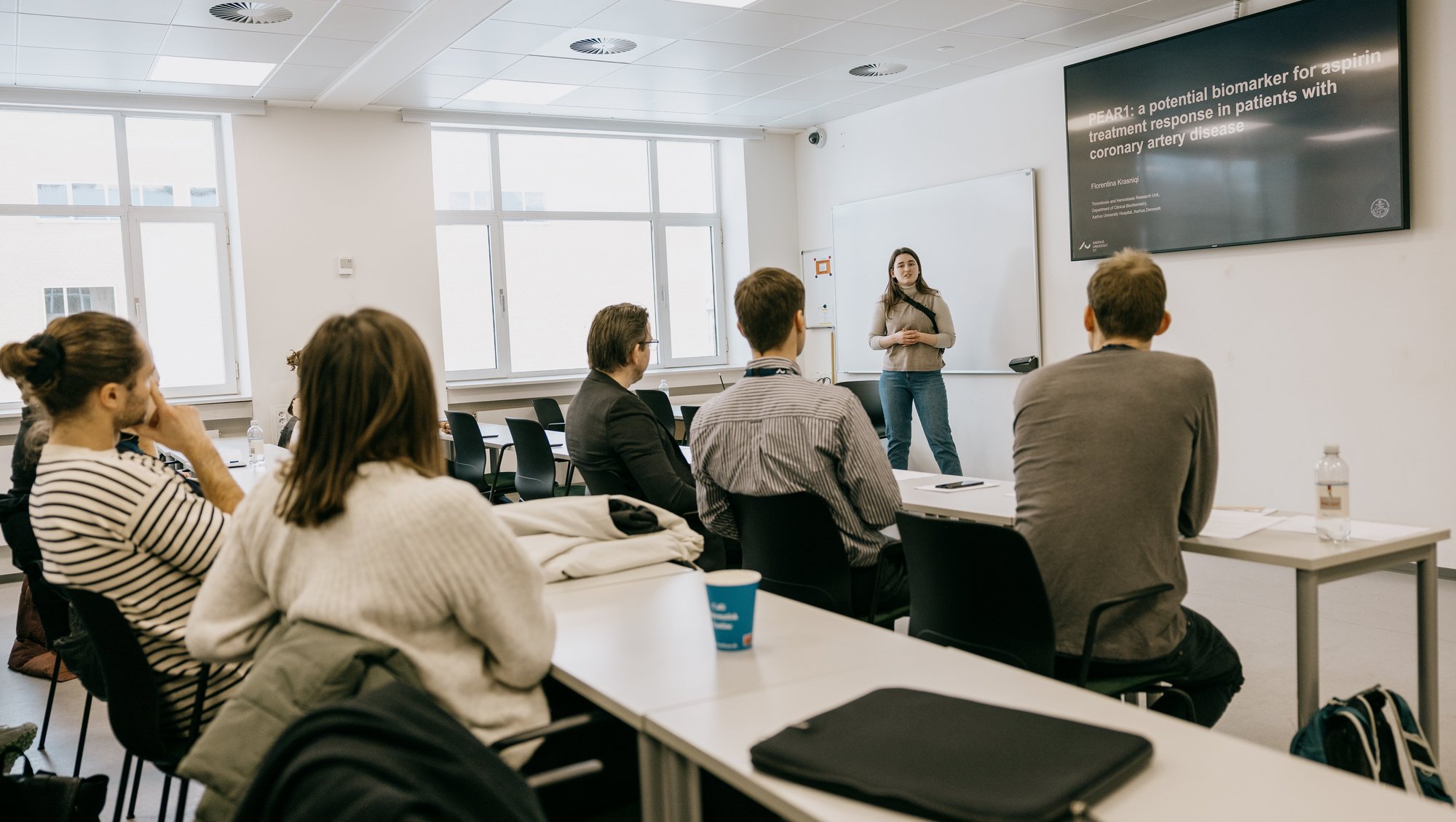 Throughout the day, a variety of pitches, flashtalks and oral sessions can be experienced around the faculty. Photo: Jens Hartmann Schmidt, AU Photo.